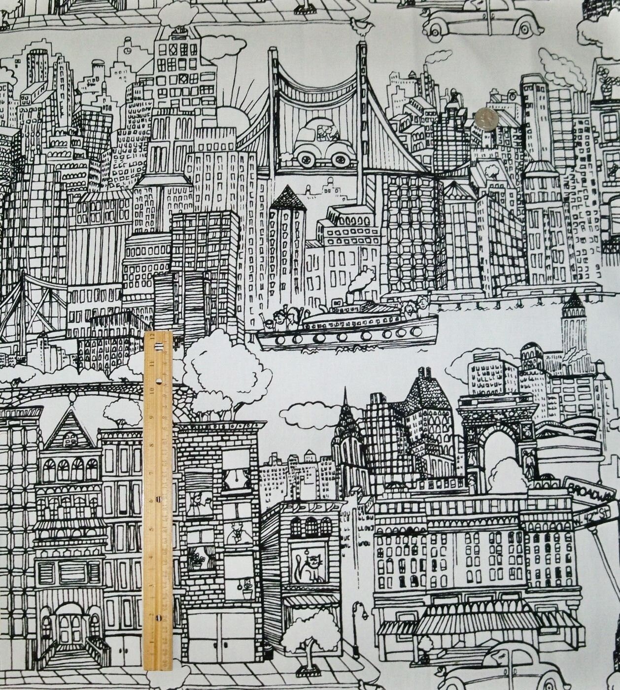 SCHUMACHER NEW YORK New York Toile Fabric 10 Yards Black White - Etsy
