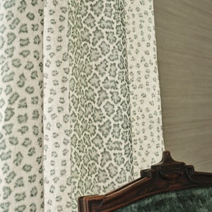 COLEFAX & FOWLER Animal Print Linen Fabric 10 Yards Forest