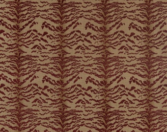 COWTAN TOUT Rajah Tiger Velvet Fabric 10 Yards Red