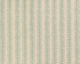 Tessuto a righe botaniche Woodperry di SCHUMACHER, 10 iarde, colore acquamarina
