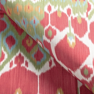 BRUNSCHWIG & FILS Italian Ikat Bonnieux Print Fabric Rose Leaf