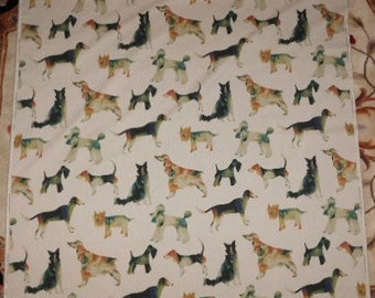 Tela estampada de algodón con diseño de perros de CLARKE & CLARKE, 10 yardas, marrón multicolor.