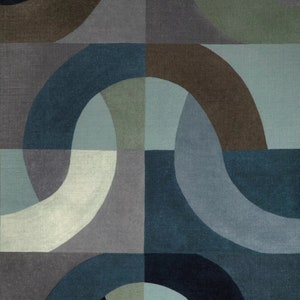 LEE JOFA Kelly Wearstler Colonnade Modern Abstract Linen Fabric 10 Yards Indigo