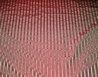 SCALAMANDRE SHIRRED STRIPE Silk Taffeta Fabric 10 Yards Brick Red Cream Gold