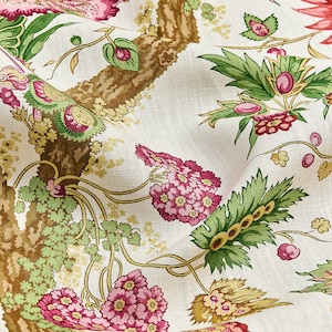 SCALAMANDRE Exuberant Floral Motif Linen Print Fabric 10 Yards Garden Multi