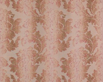 COLEFAX & FOWLER Ombre Scrolling Acanthus Leaves Damask Fabric 10 Yards Red Gold
