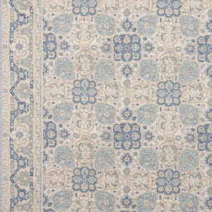 COLEFAX FOWLER PERSIAN Medallions w Border Fabric 10 Yards Old Blue Multi