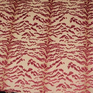 COWTAN TOUT Rajah Tiger Velvet Fabric 3 Yards Red
