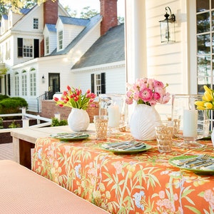 SCALAMANDRE Classic Lanai Outdoor Multicolored Floral Tropical Vibe Fabric 10 Yards Guava