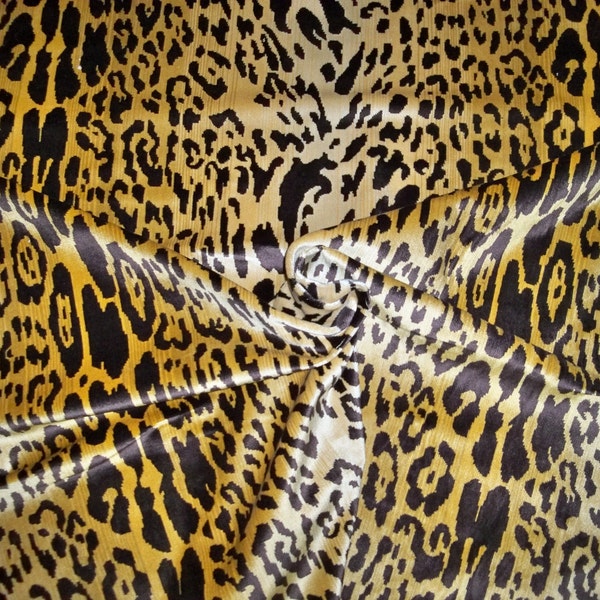 SCALAMANDRE SYLE Leopardo Leopard Velvet fabric 2 yards Ivory Gold Brown