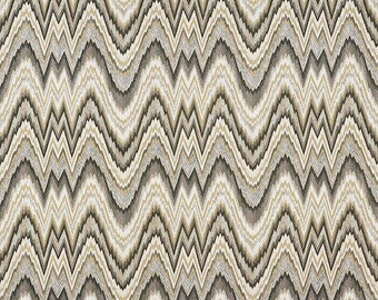 SCHUMACHER Flame Stitch Woven Fabric 10 Yards Shale