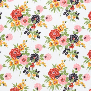 SCHUMACHER Whimsical Retro Floral Linen Fabric 10 Yards Multi