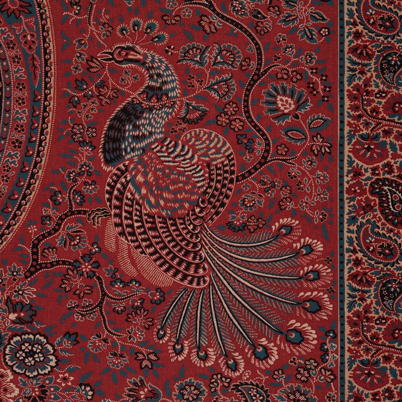 SCHUMACHER Paisley Finial Bird Floral Fabric Drapery Unlined Panel ...