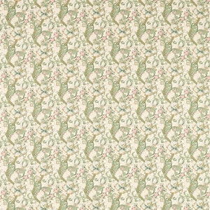 KRAVET Clarke & Clarke Scrolling Lilies Floral Sketch Cotton Fabric 10 Yards Linen Blush