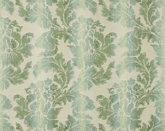 COLEFAX & FOWLER Ombre Scrolling Acanthus Leaves Damask Fabric 10 Yards Forest