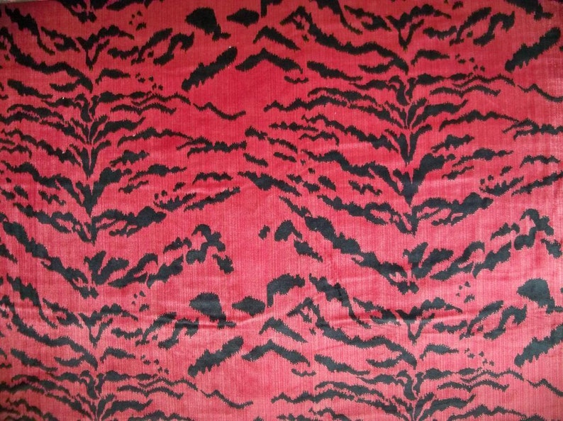SCALAMANDRE Style TIGRE TIGER Silk Velvet Fabric 5 Yards Red Etsy