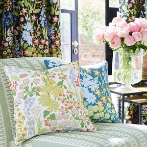 SCALAMANDRE Nymph Floral English Garden Cotton Print Fabric 10 Yards Emerald Multi