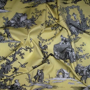 LEE JOFA KRAVET Romantic Fragonard Toile De Jouy Fabric 10 Yards Yellow Multi image 4