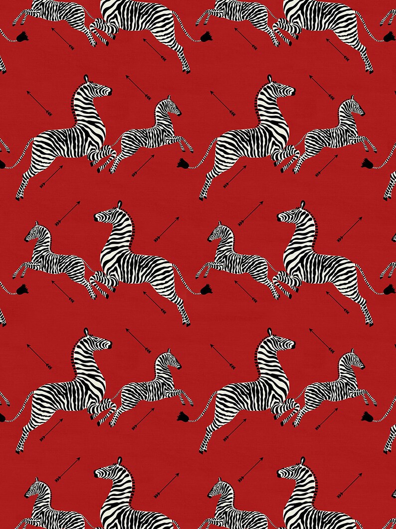 SCALAMANDRE ZEBRAS TOILE Fabric 10 Yards Masai Red Etsy