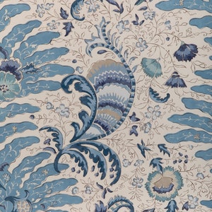 BRUNSCHWIG & FILS La Menagerie Tropical Fern Floral Print Fabric 10 Yards Sky
