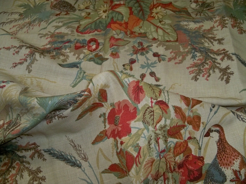SCHUMACHER QUAIL MEADOWS Pheasants Toile Fabric 10 Yards Autumn