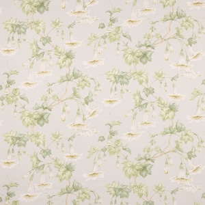 COLEFAX & FOWLER  Petunia Vines Printed Linen Fabric 10 Yards Old blue