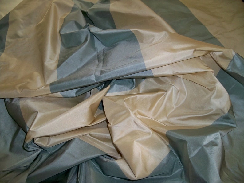 PINDLER CIELO STRIPES Silk Taffeta Fabric 1 Yard Remnant Cream Blue - Etsy