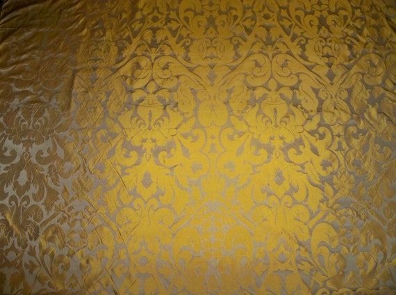 Details about   SILK LOOM INC MARSEILLE SILK DAMASK FABRIC 10 YARDS HONEY BRONZE ON TAUPE BROWN 