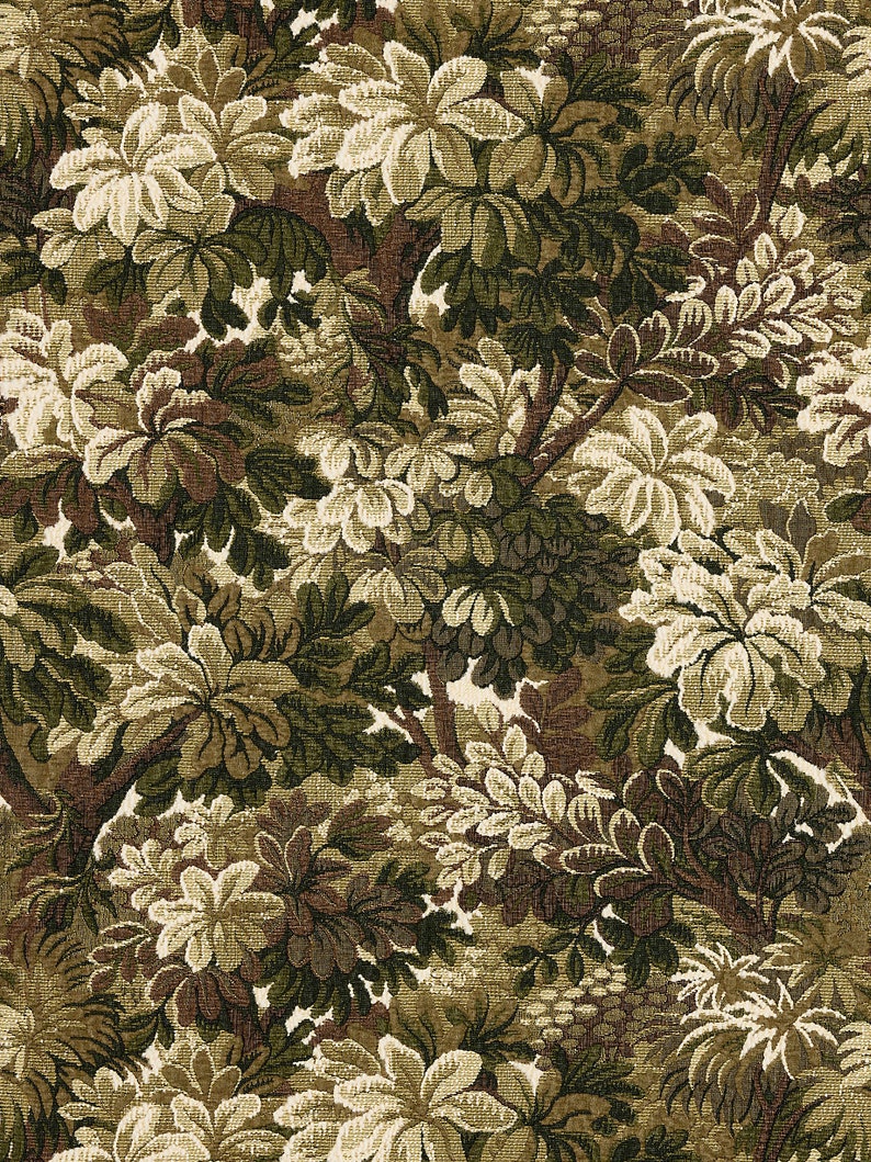 SCALAMANDRE Verdure Tapestry Deep Lush Foliage Fabric 10 Yards Moss image 2