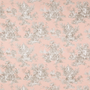 MANUEL CANOVAS Toile De Jouy Cotton Fabric 10 Yards Blush Pink