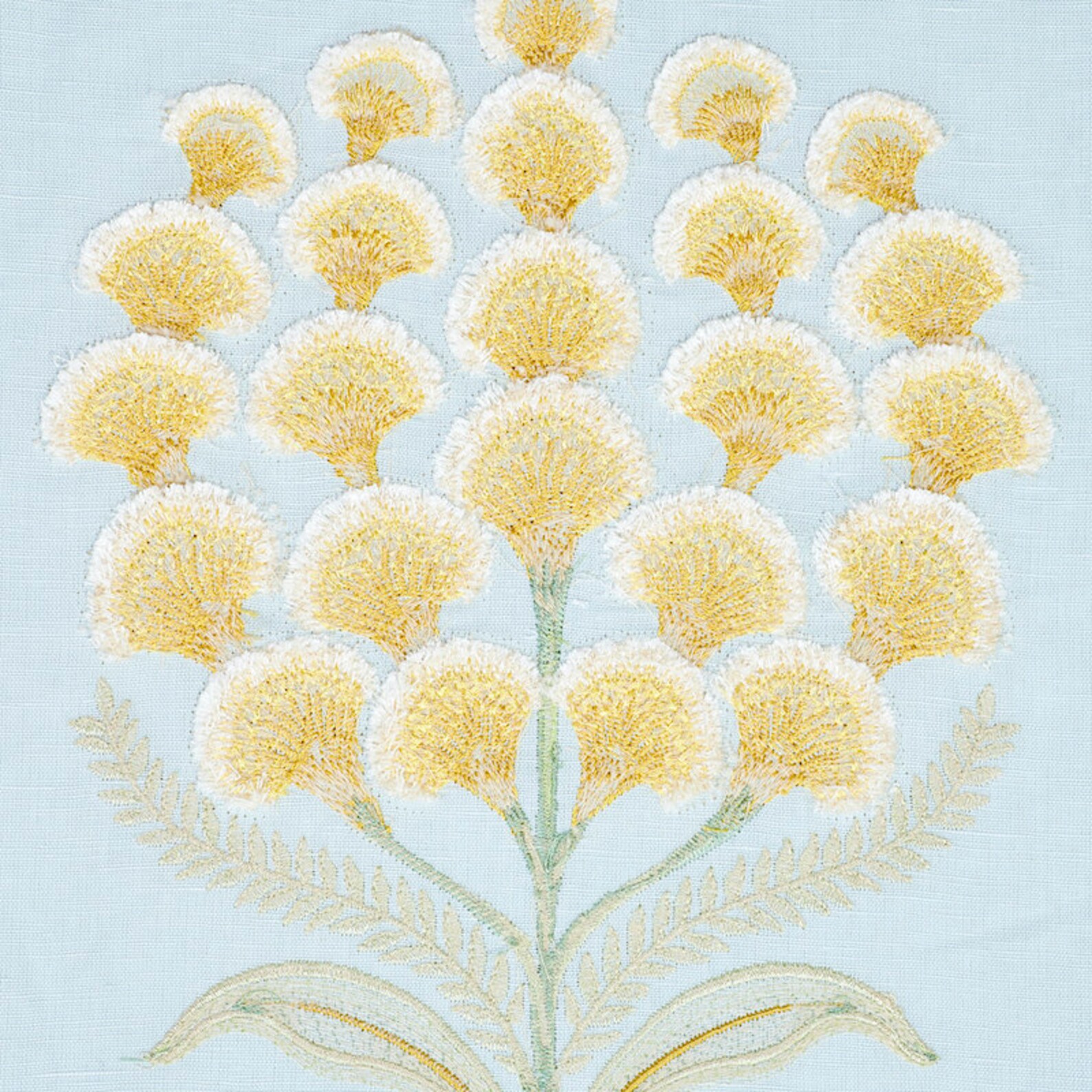 SCHUMACHER EXOTIC AURELIA Embroidered & Fringed Linen Fabric 3 Yards ...