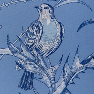 BRUNSCHWIG & FILS Birds And Thistle II Cotton Fabric 10 Yards Blue
