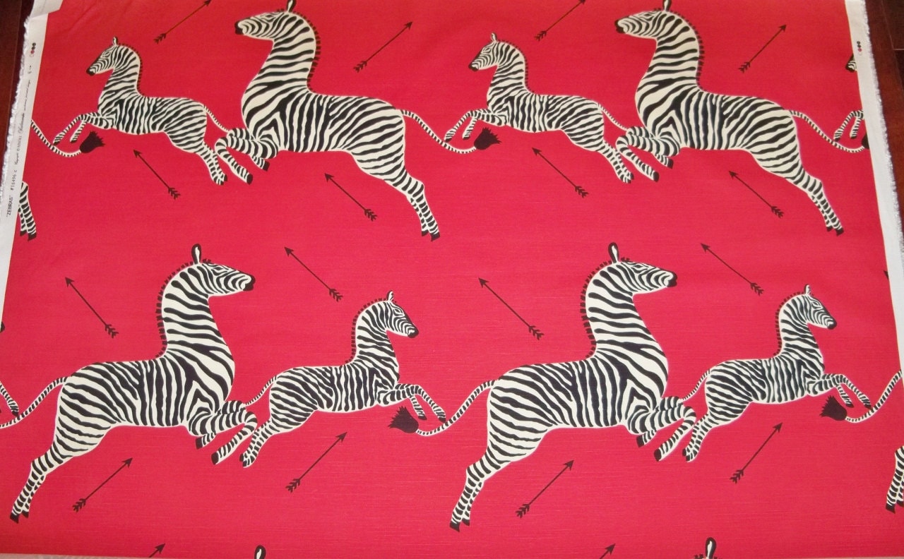 SCALAMANDRE ZEBRAS TOILE Fabric 10 Yards Masai Red Etsy