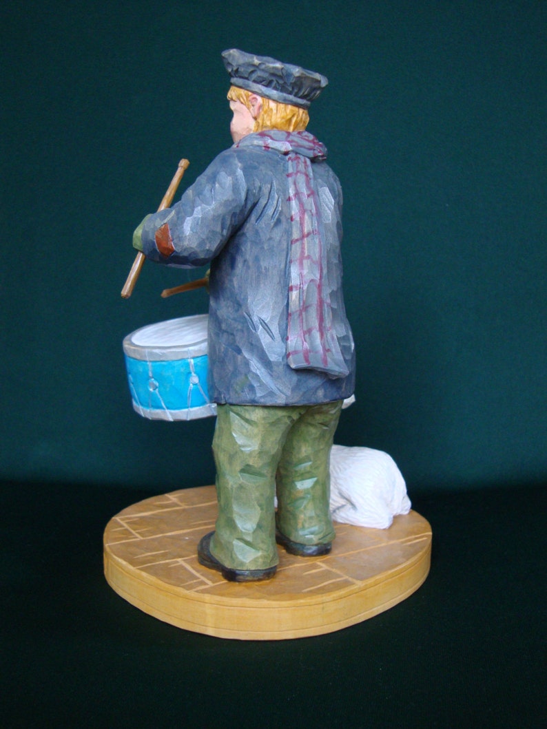 Little Drummer Boy Wood Sculpture. Original One of a Kind Wood Etsy