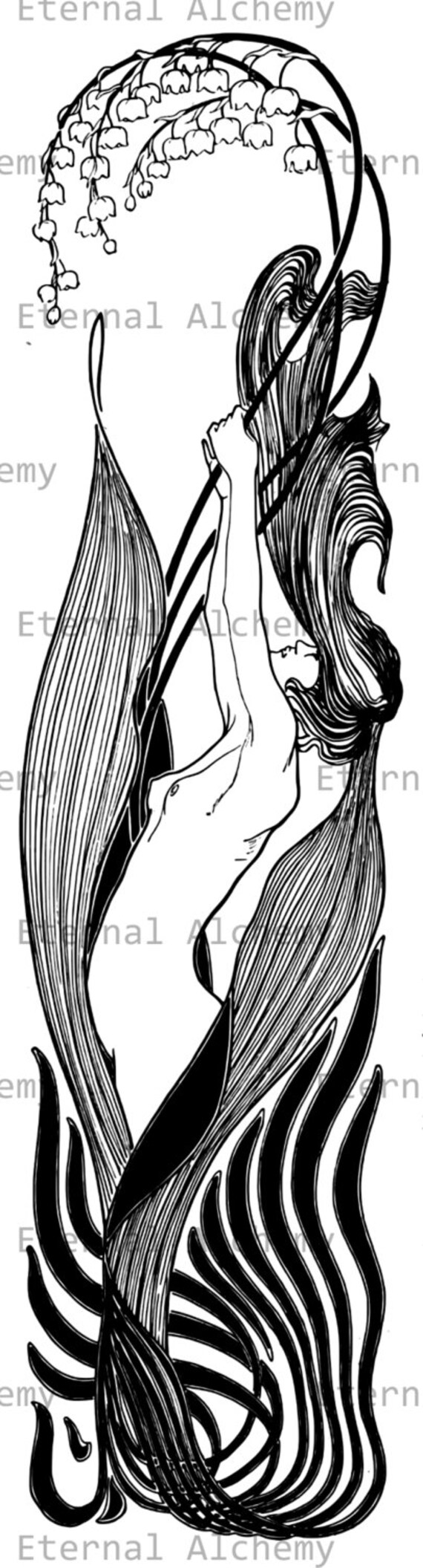 Nude Woman and Lily of the Valley Art Nouveau Vintage Digital Image Instant  Download - Etsy Sweden