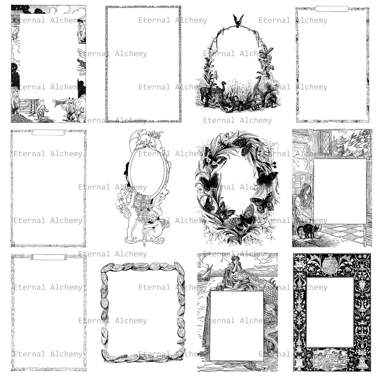 Decorative Elements Clipart Collection Set 6 Pictorial Frames 32 ...