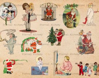 Vintage Christmas Images - Christmas Eve - 13 images - Clipart/Digital Images - Instant download