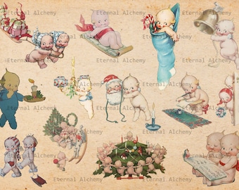 Vintage Christmas Images - Kewpies - 13 images - Clipart/Digital Images - Instant download