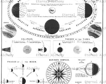 Theory of the Seasons - Astronomy Chart - Vintage Digital Image - Instant Download