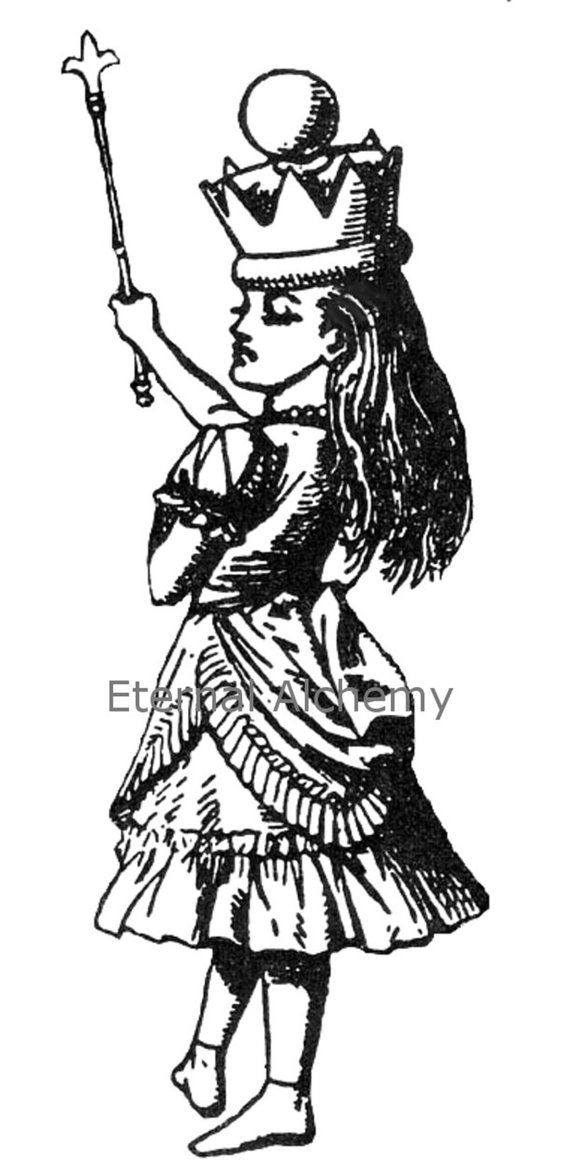Instant Download Alice Through the Looking Glass Digital Image Queen Alice Commands