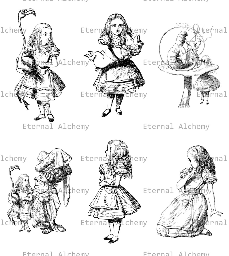 Alice in Wonderland Digital Image Collection All 19 images Instant Download image 3