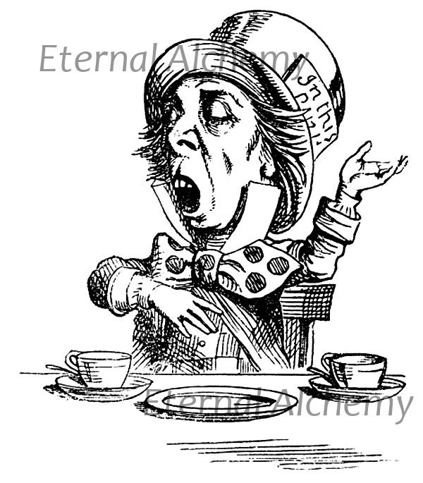 Vintage Whimsical ALICE in WONDERLAND Mad Hatter Tea Party 9