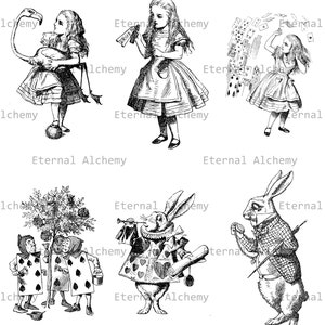 Alice in Wonderland Digital Image Collection All 19 images Instant Download image 1