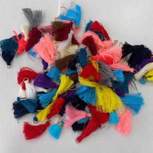 Small Tassels in Assorted Colors, Cotton & Polyester, Jewelry Making, Gift Tags, Party Decor