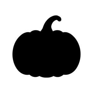 Pumpasilhuett PNG SVG, svart Halloween Clipart, lockig stjälkdesign, höst- och skördkonst
