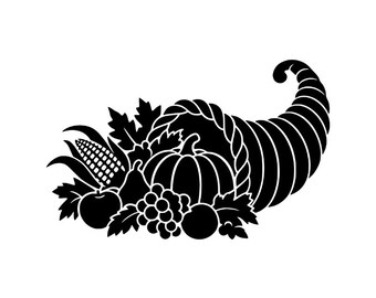 Füllhorn-PNG und SVG, Cliparts mit Füllhorn, Thanksgiving-Vektor, Herbsternte-Schild, Kürbisdeko