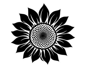 Sonnenblumen-PNG und -SVG, Boho-Blumen-Clipart, Blumenvektor, Landhausdeko, Sommer-Shirt, Silhouette-Download