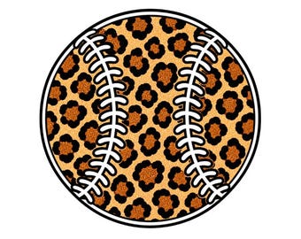 Leopard Baseball PNG, Softball Mom Shirt, Gepardenmuster Clipart, Baseball-T-Shirt, Glitzer-Sublimationsdesign