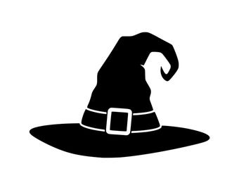 Hexenhut (PNG, SVG), Halloween-Silhouette, Wandbild mit Hexenmotiv, Digitaler Download, Design, Gruselsaison