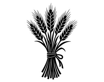 Weizenbündel (PNG, SVG), Erntegarben-Clipart, Thanksgiving-Dekoration, Küchenschild im Landhausstil, Silhouette, Download